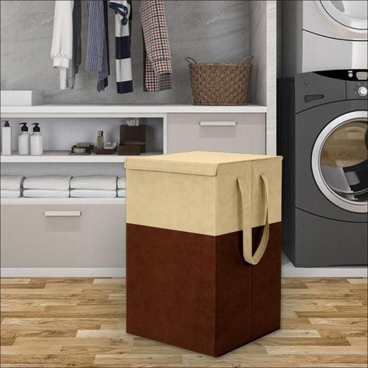 Laundry Bag - Foldable Laundry Basket With Lid & Handle (Size  -Large)