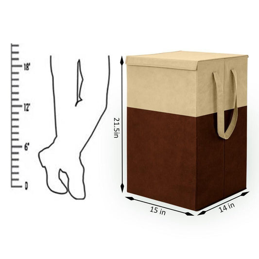 Laundry Bag - Foldable Laundry Basket With Lid & Handle (Size  -Large)